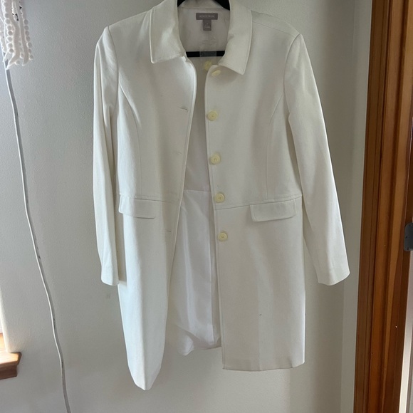 Nordstrom Cream Single-Breasted Spring Coat - Picture 3 of 6